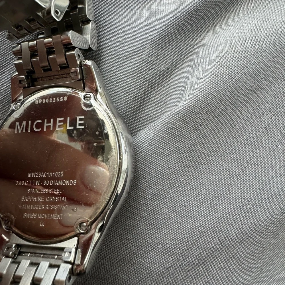Michele Stainless Steel Diamond Watch - Picture 7 of 8